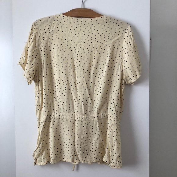 Frank & Oak Cream and Black Tie Front Blouse - Picture 5 of 7